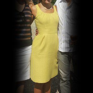 Yellow Fitted Formal Dress | Scoop Neck | Size 2